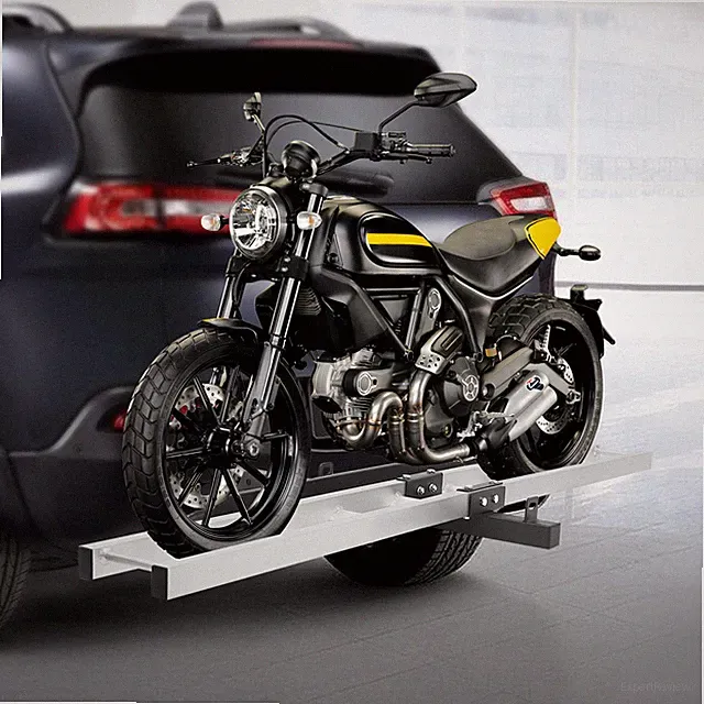 500LBS Hitch-Mounted Motorcycle Carrier with Ramp for Dirt Bikes