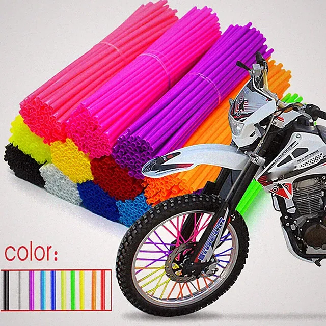 72PCS Spoke Skins Covers For Motocross Dirt Bike Wheel Rim Guard Protector Wraps